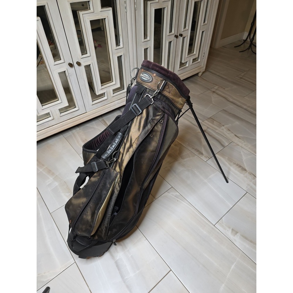 Knight Golf Bag 6-Way Divider Cart Carry Black Padded Shoulder Strap ⛳ Rain Hood